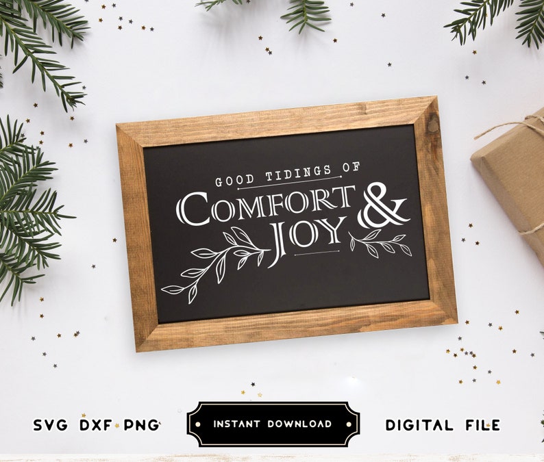 Download Paper Party Supplies Farmhouse Christmas Sign Svg Christmas Svg Vintage Christmas Sign Svg Comfort Joy Svg Rustic Christmas Svg Stickers Labels Tags