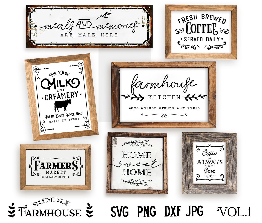 Farmhouse Kitchen Sign SVG Bundle: Home Decor (digital Download) - Etsy