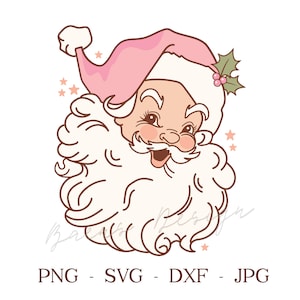 Retro Pink Santa Claus SVG PNG, Christmas SVG, Christmas Vintage Svg Png. Christmas Sublimation for Shirt, Christmas Png - Santa Clip Art