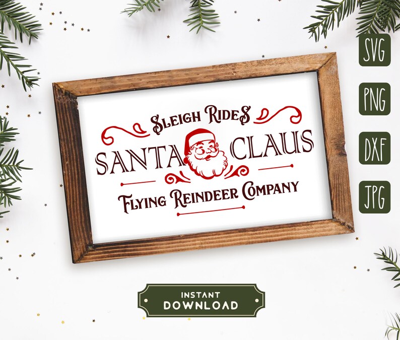 Download Tags Farmhouse Christmas Sign Svg Santa Claus Svg Rustic Christmas Sign Svg Sleigh Rides Svg Christmas Svg Vintage Christmas Sign Paper Party Supplies