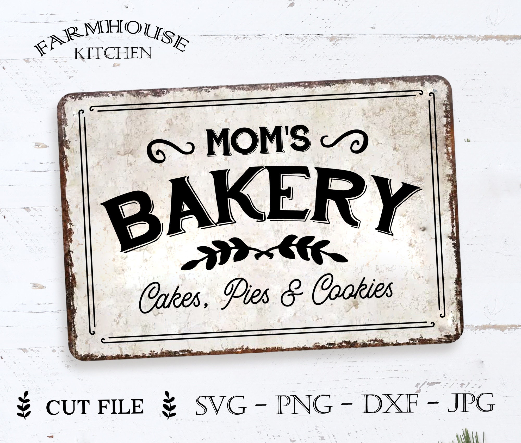 Moms Bakery svg Kitchen sign svg Farmhouse Sign Making | Etsy