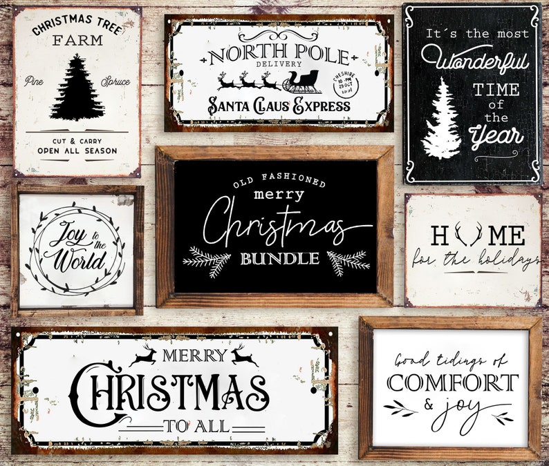 Christmas Bundle SVG - 30 DESIGNS - Farmhouse Christmas SVG -  Christmas svg - Farmhouse Sign Svg - Farm Fresh Svg - Christmas Trees Svg 