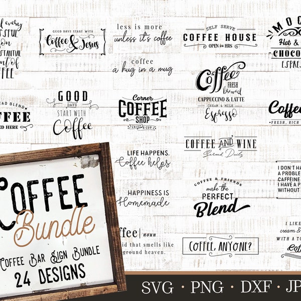 Coffee Sign SVG Bundle, Coffee SVG Bundle, Coffee Quotes svg, Coffee Mug SVG,  Digital Cut Files