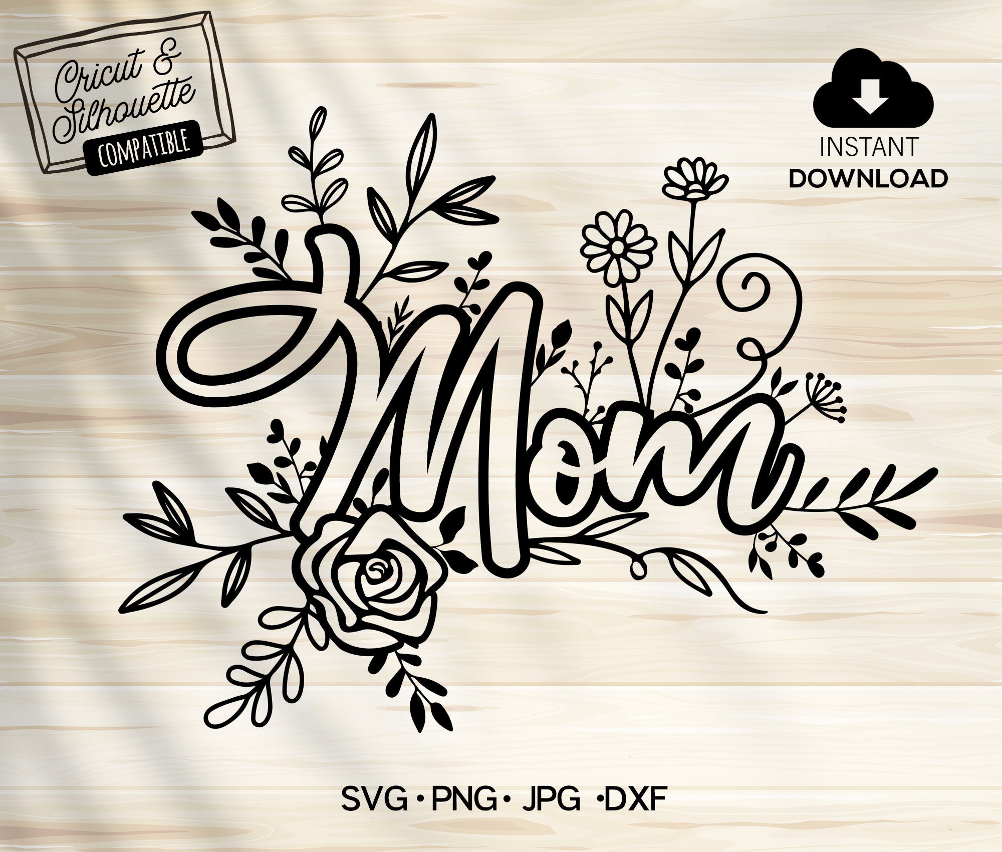 Mom SVG Mom Flower Svg Mother’s Day SVG Split Monogram | Etsy