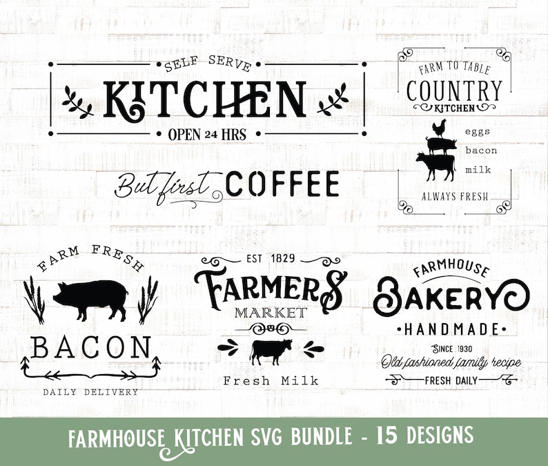 Farmhouse Kitchen Sign SVG Bundle (digital Download) - Etsy