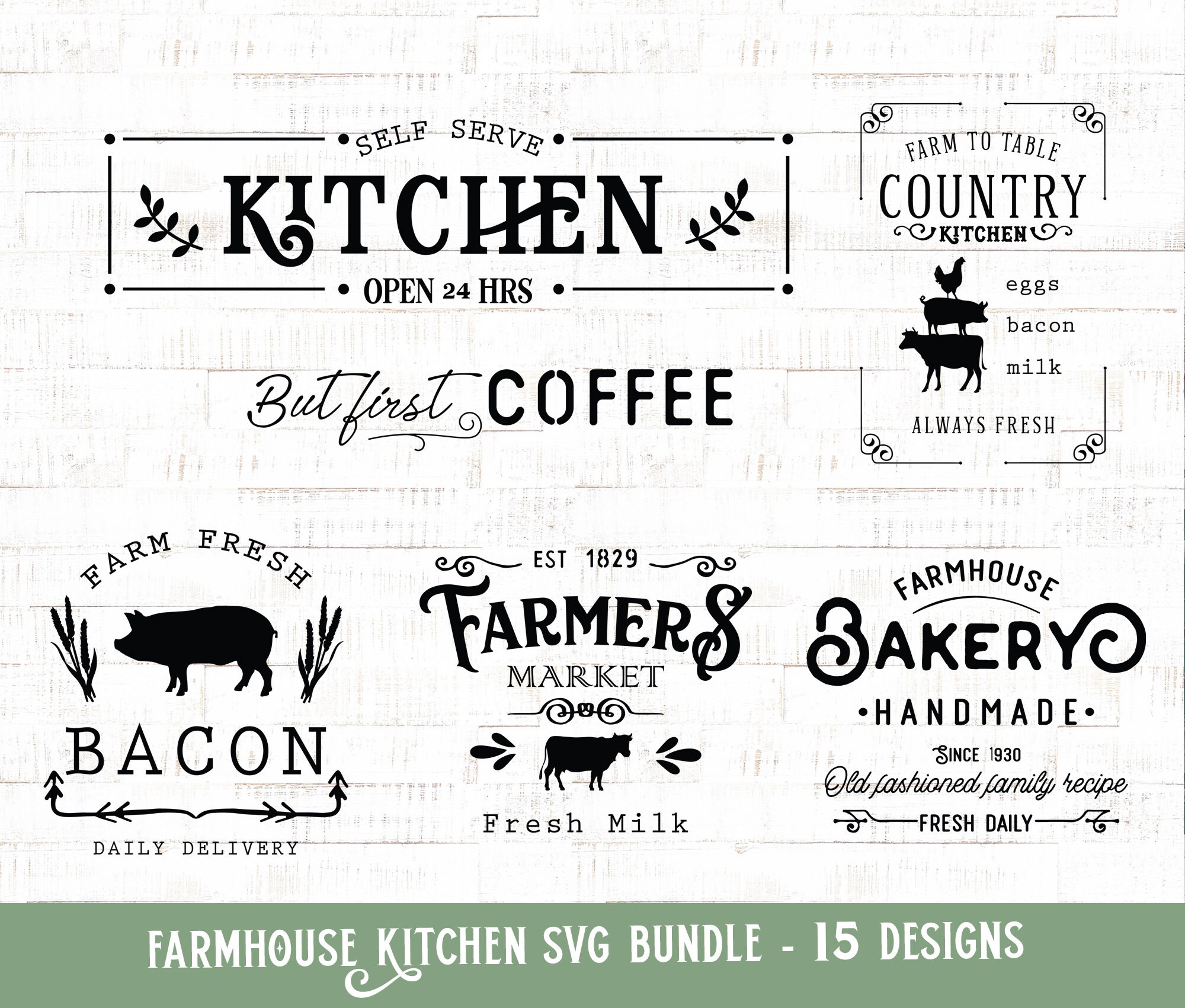 Farmhouse Kitchen Sign SVG Bundle (digital Download) - Etsy