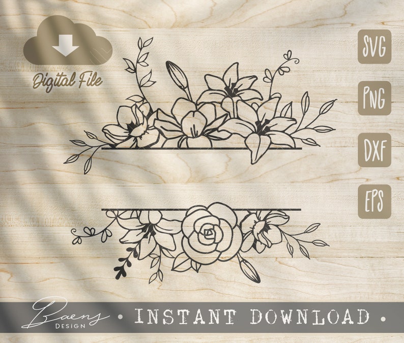 Free Free 329 Flower Split Monogram Svg SVG PNG EPS DXF File