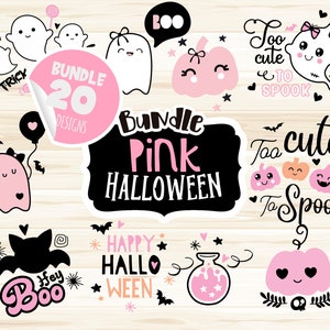 Halloween Pink svg, Bundle Halloween Svg, Halloween Girl svg, Cute Pink svg, Pumpkin svg, Halloween Clipart, SVG for Cricut