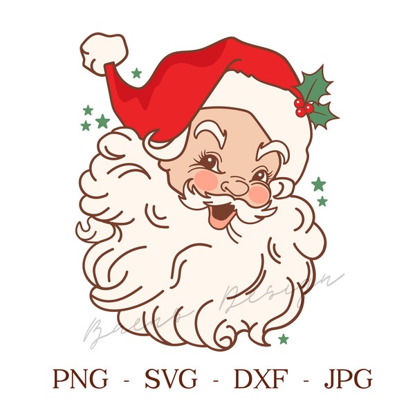 Retro Red Santa Claus SVG PNG, Christmas SVG, Christmas Vintage Svg Png. Christmas Sublimation for Shirt, Christmas Png - Santa Clip Art