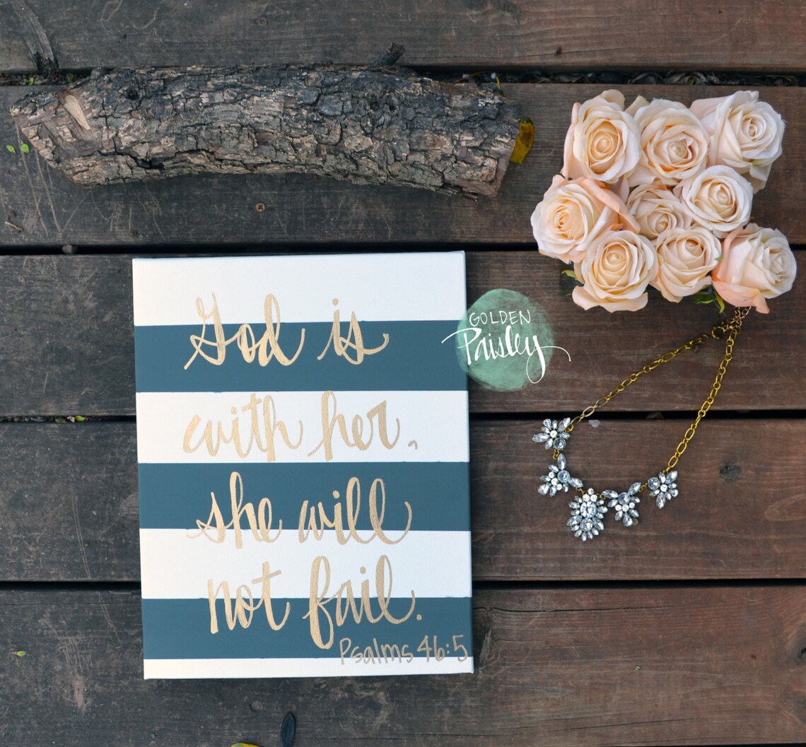 Bible Verse Canvas Painting Canvas Wall Hanging Gray Striped Etsy