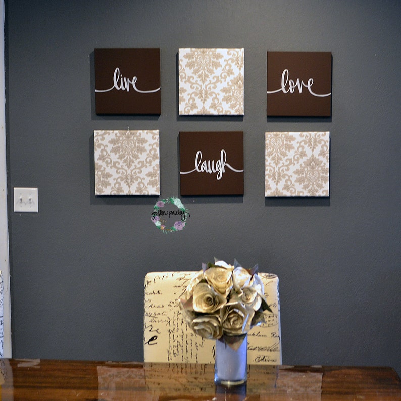 Live Laugh Love Wall Art 6Pack Canvas Wall Hangings Hand Etsy