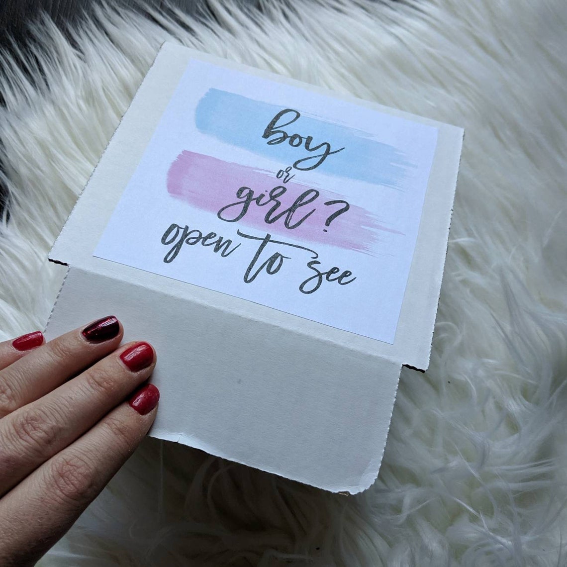 Gender Reveal Mini Canvas Gender Reveal Mail Announcement Etsy