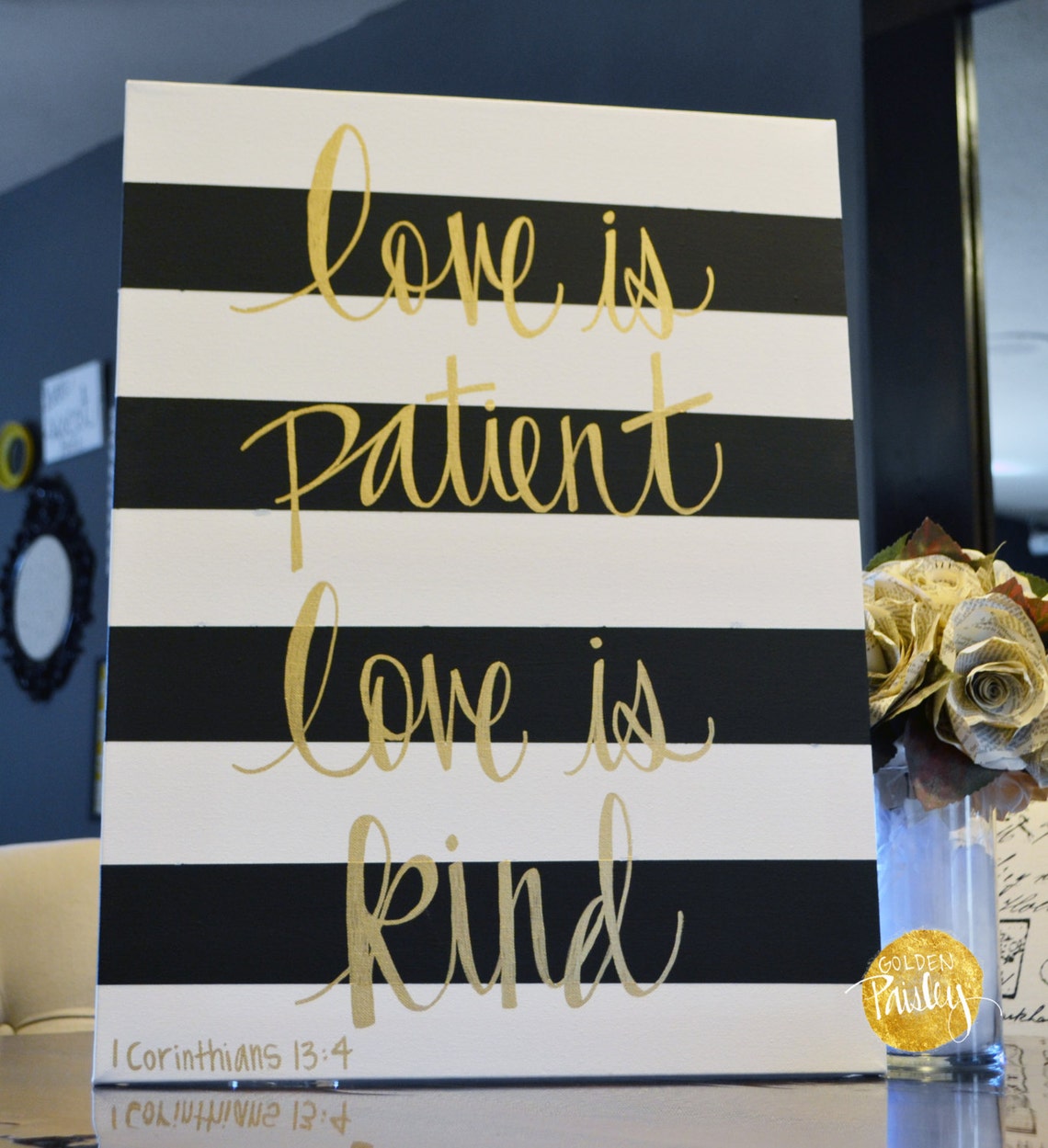 Hand Lettering Bible Verse Canvas Painting Canvas Wall Hanging Etsy