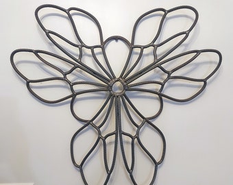Bloom II - Flower/Mandala Handmade Wall Sculpture in Rebar