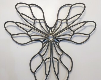 Bloom I - Flower/Mandala Handmade Wall Sculpture in Rebar