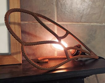 Cicada Wing (Mirror) Industrial Lamp - Vintage Edison Light Bulb and Rebar
