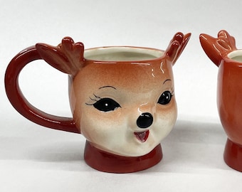 Cute Reindeer Ceramic Mug | Retro Christmas | Vintage Christmas