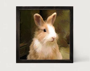 Sitting Rabbit - [Framed print] Spring has arrived with this bunny rabbit artwork!