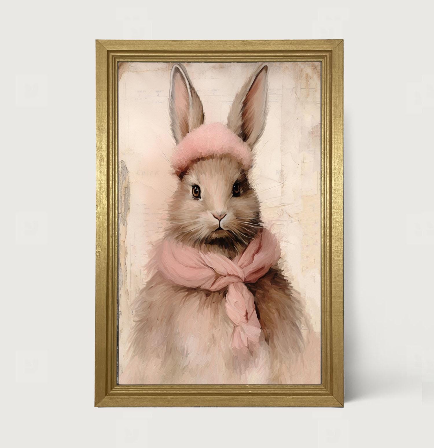 Claire Vertical: [framed Print]| Bunny Painting | Whimsical Hare