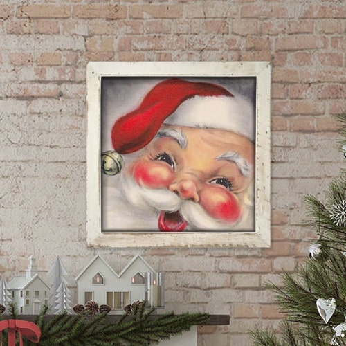 Colorful Santa Claus Painting Art Print Christmas Decor - Etsy
