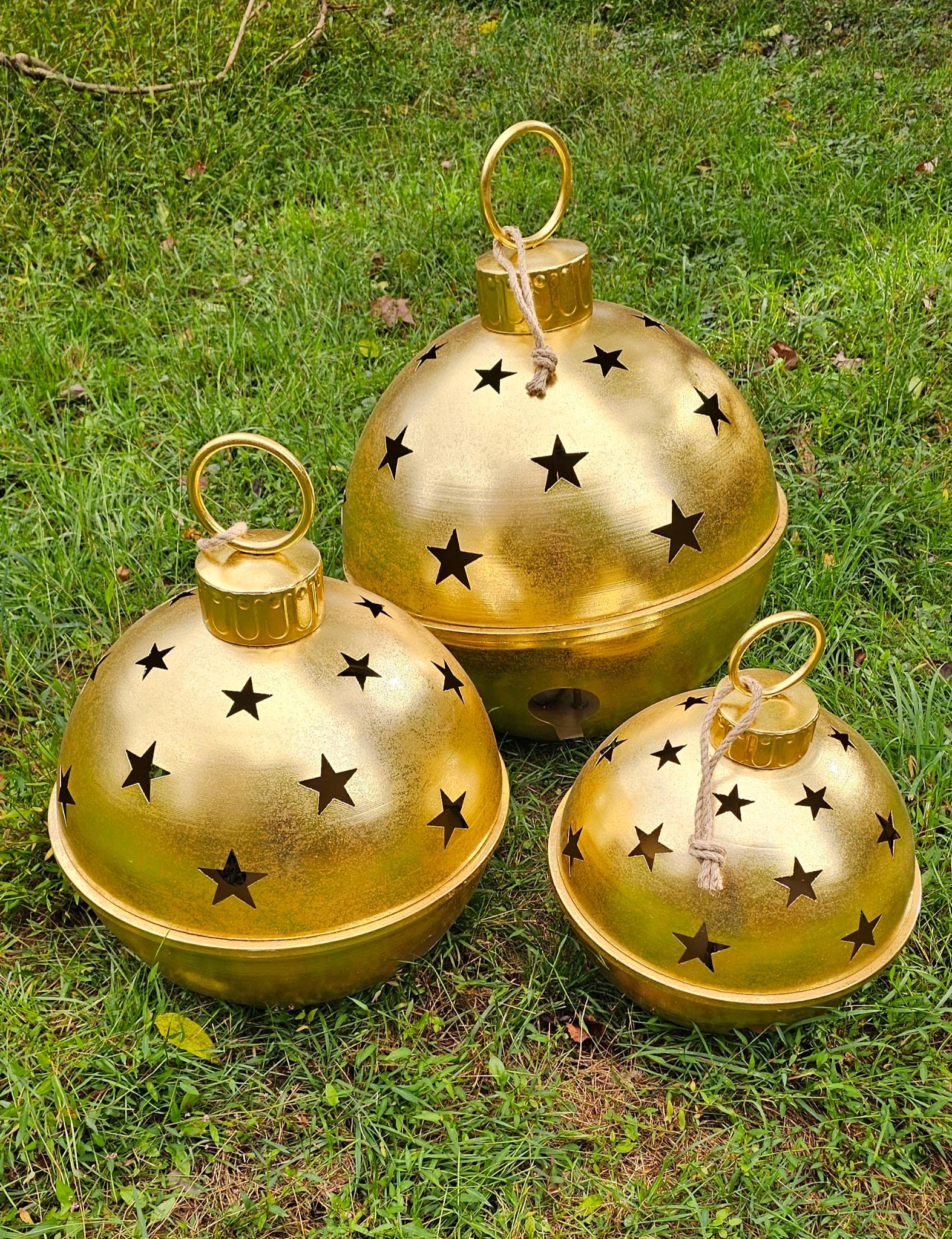 Giant Gold Bell Set | Farmhouse Christmas | Beautiful Metal