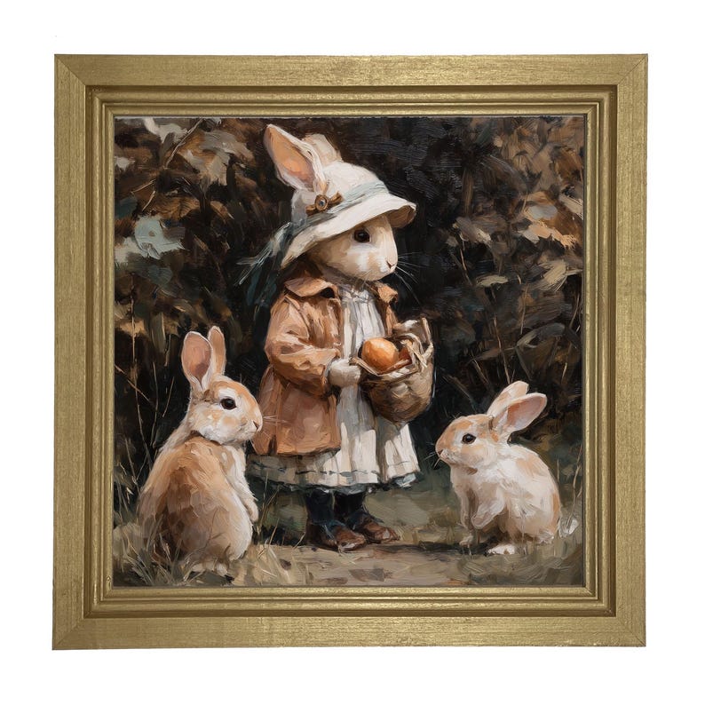 Country Friends - Edith and Some Bunnies: [framed Print] Spring Bunny ...