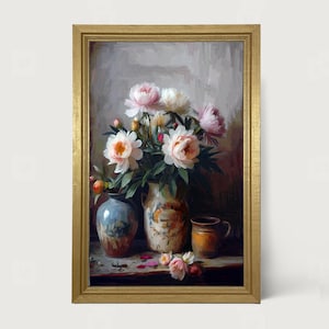 Rustic Flowers: [Framed Print] Floral table artwork | Rustic florals | Farmhouse botanical art