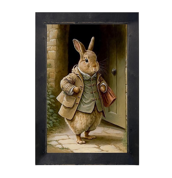 Mr Higgins Friend: [Framed Print] Spring bunny painting | Cute woodland art |  Easter decor