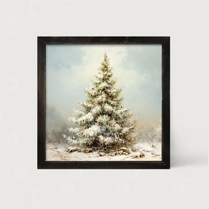 Snowy Christmas Tree [Framed Print] Douglas Fir | White Christmas | Capture the essence of a magical winter day!