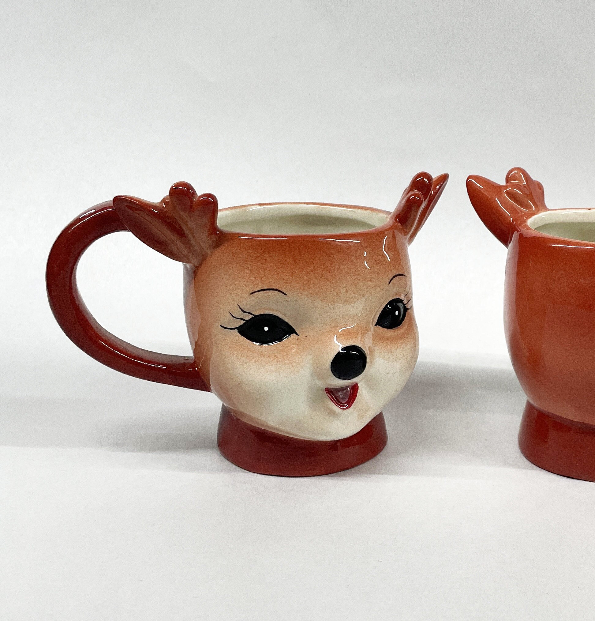 Cute Reindeer Ceramic Mug | Retro Christmas | Vintage Christmas - Etsy