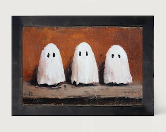Ghost Friends: [Framed Print] Spooky ghosts for Halloween home decor