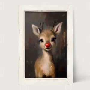 Rudolph [framed Print] Cute Reindeer Decor | Whimsical Christmas ...