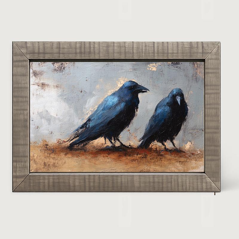 Two Crows [framed Print] Our Spooky Black Crow is a Captivating