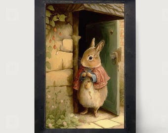 Emma: [Framed Print] Easter rabbit | Bunny painting  | Whimsical Spring decor | Woodland animals