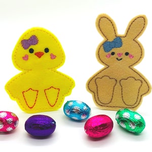 Dierlijke vingerpop, vilten pop, kuikenpop, konijnenpop, cadeau voor kind, stil speelgoed, interactief speelgoed, fantasiespeelgoed, paasspeelgoed