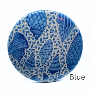 Miroir de poche ou de sac à main compact à thème coquillage : miroir rond de 2,5 pouces avec pochette de rangement en velours