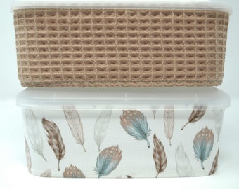 Wet wipes box cover feathers, forest friends, waffle pique camel, selection