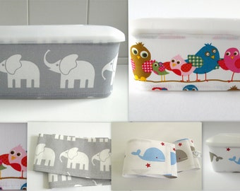 Wet wipe box cover "Elephants, Birds, Whales"