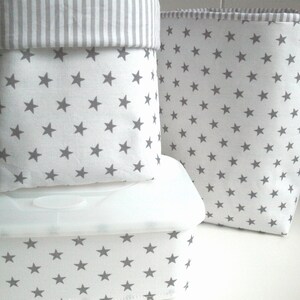From 11,50 Euro, Utensilo, stars, white & grey, fabric basket, storage, diapers, changing table, changing table, changing table image 3