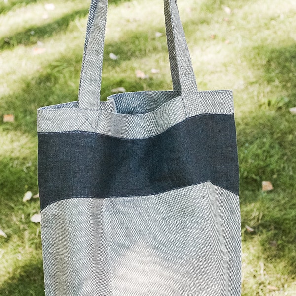 SALE: Handmade Large Natural Linen Tote bag, Original Linen Tote, Shoulder Bag