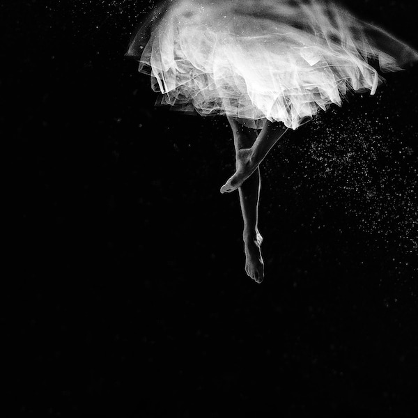 Fine Art Photography Print, Ballerina in Black & White, 16 x 16 Print - Ballerina I