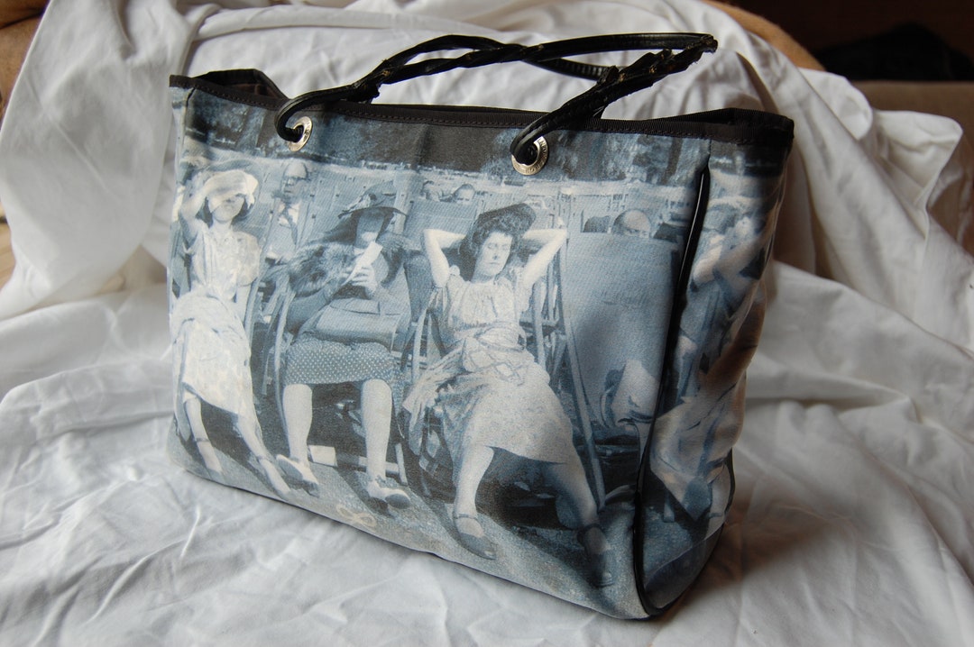Anya Hindmarch London 90s Vintage Photo Bag Top Handle Purse Tote Black ...