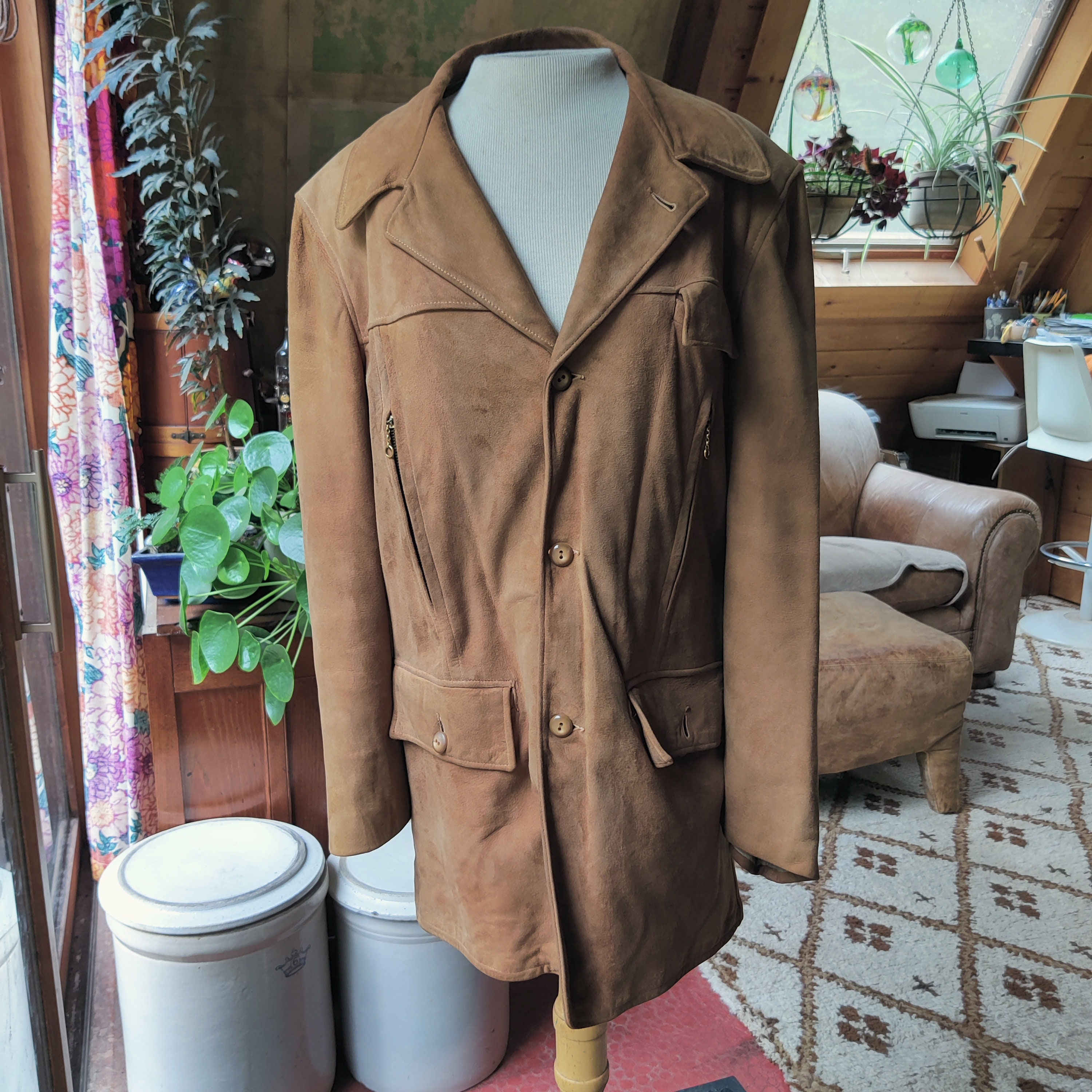 Vintage 40s 50s Californian Suede Jacket Mens M Womens L