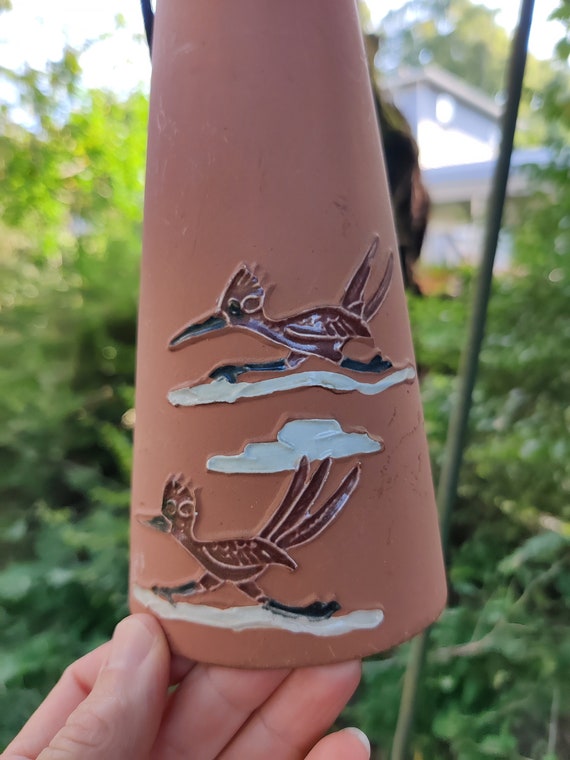 Roadrunner Pottery Wind Chime Southwestern Terra Cotta Red Etsy