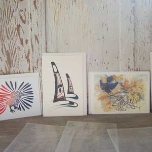 Native Canadian Indigenous Inuit Art Cards Frameable 9" x 6" Vintage Kenojuak Ashevak Danny Dennis Sue Coleman Canadian Art Cards