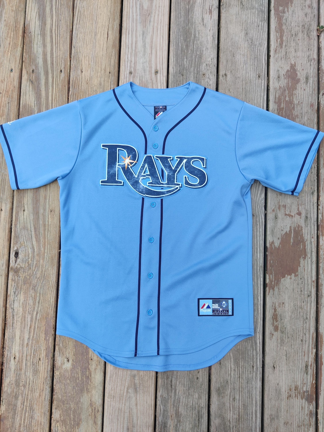Devil Rays First Jersey Vintage Tampa Bay Devil Rays Jersey Majestic M Blank Licensed MLB Blue ...
