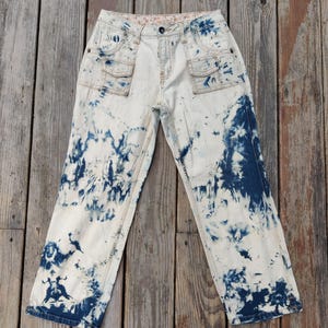 Bleach Dyed Jeans - Etsy
