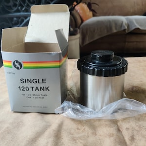 Satter Developing Tank w/2 35 mm Reels Photography Film Darkroom Stainless Steel Excellent Used Condition In Box
