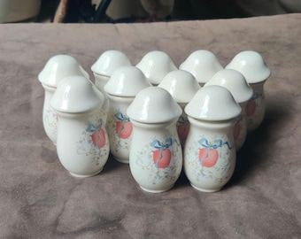80s Country Goose Blue Ribbon Apple Spice Jars 11 International Marmalade Cottage Granny Farmhouse 1980s