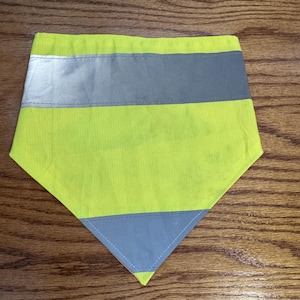 Small (14-16" neck) 1 of 1 Safety Vest Dog Bandana With Snaps, Reflective, Hi-Vis Elysse’s Pieces